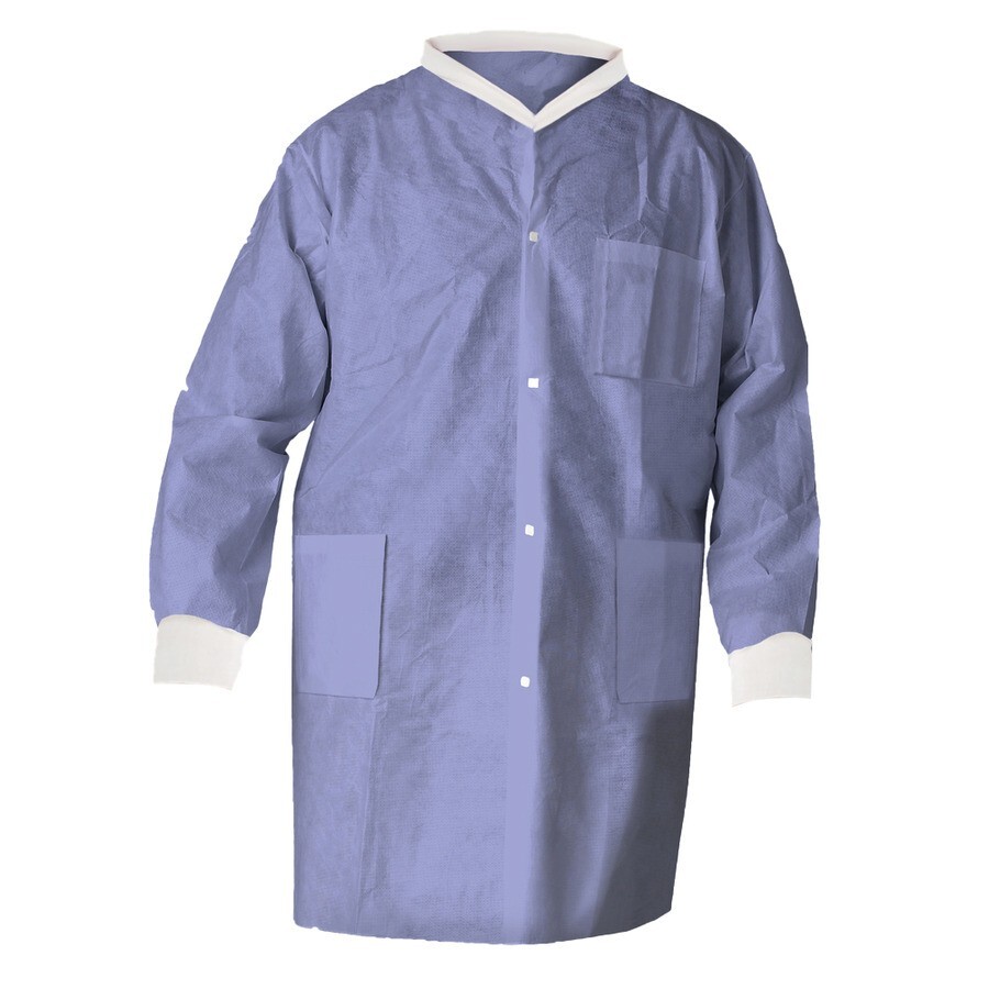 Kimtech Lab Coats A8 Certified Knit Cuffs 10034 Case of 25 Blue 2XL