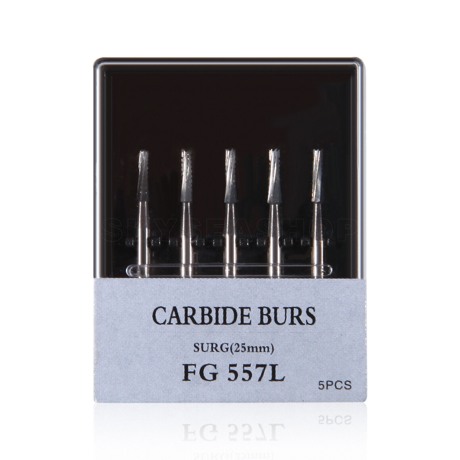 5PCS Carbide Surgical Burs FG 557L SURG 25mm Bur for High Speed Dental Handpiece
