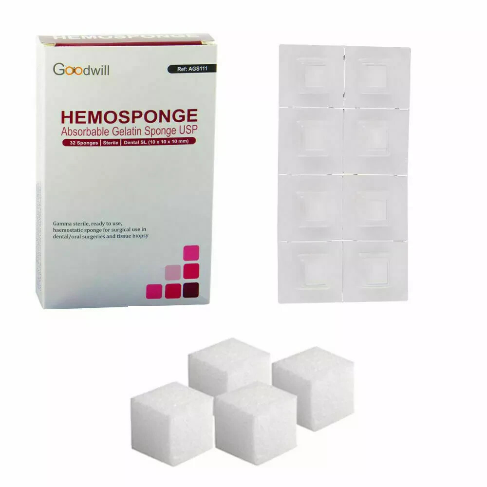 10 x HEMOSPONGE Absorbable Gelatin USP Sterile Sponge 2pcs Pack SIZE #80x50x10mm