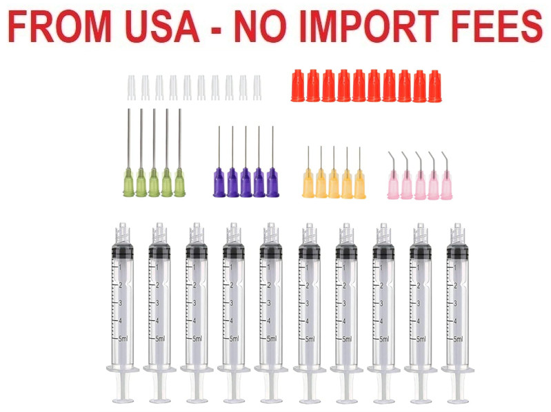 50 Pcs – 5ml Syringes with 14ga, 20ga,21ga, 23ga Blunt Tip Needles With Syringe