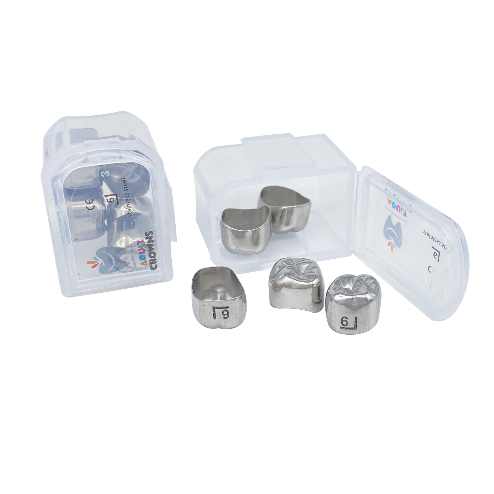 DENTAL STAINLESS STEEL Adult Permanent Molar CROWN All Size 5/Pk Compare to 3M