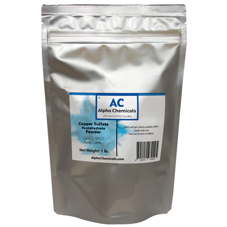1 Pound – Copper Sulfate Pentahydrate Powder – 99% Pure