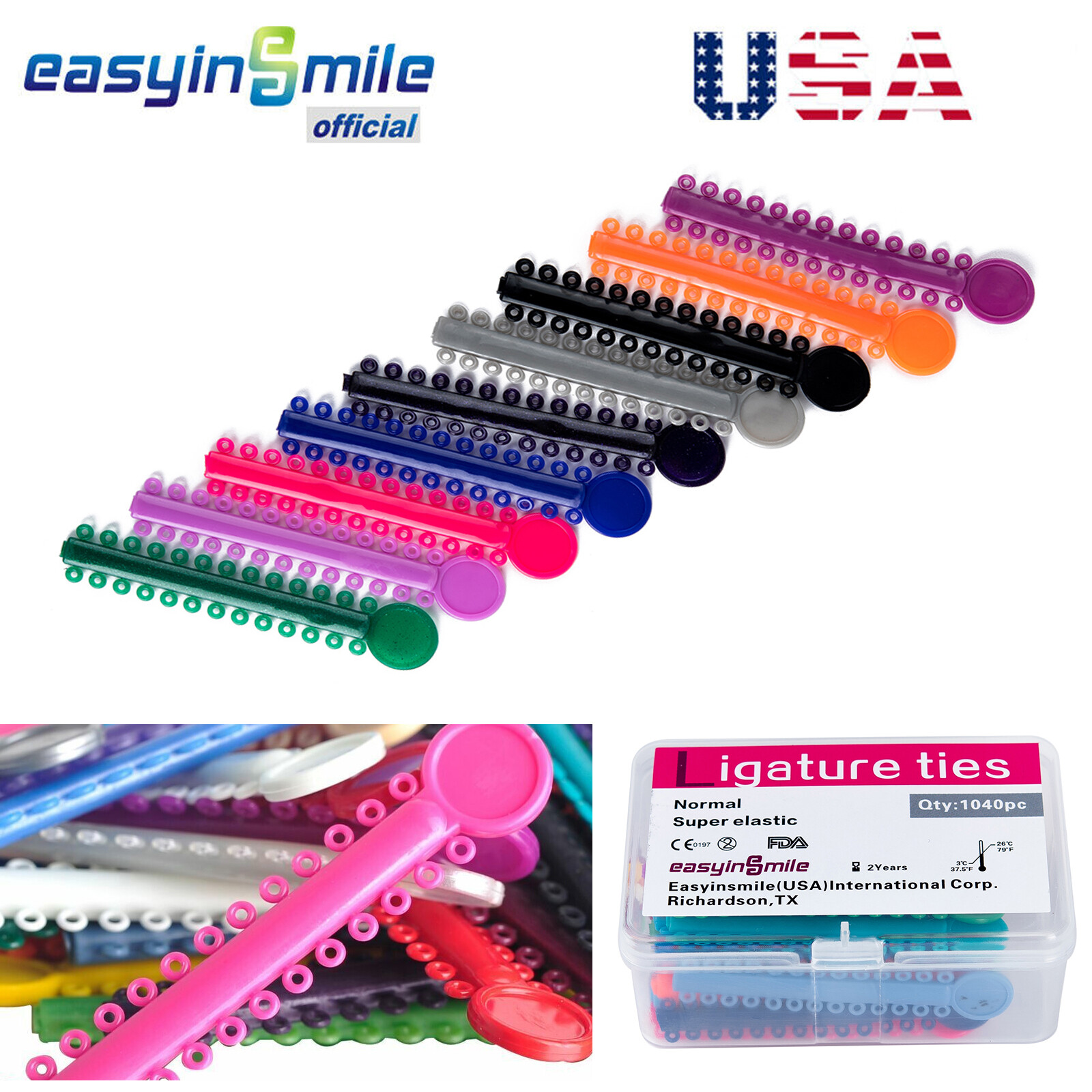Dental Orthodontic Brackets Braces Ligature Ties Elastic Rubber Band 1040/bag