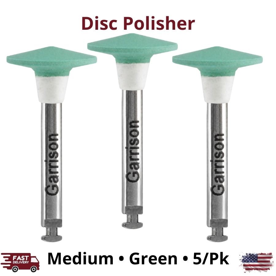 5/Pk Mounted Diamond Disc Polishers Green Medium Grit Smoothing Finishing Tool