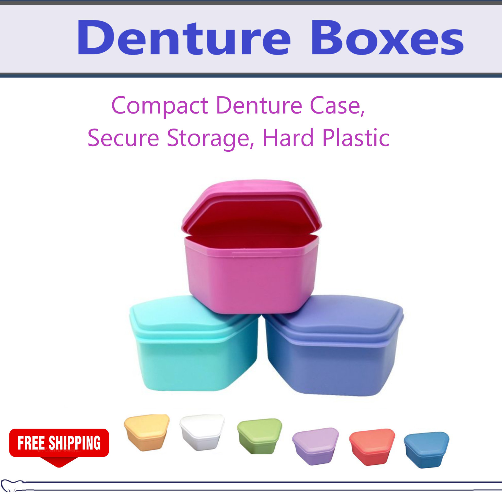 Dental Retainer Case Denture Case, Durable & Similar Large Mouth Guard 1-100/Bx