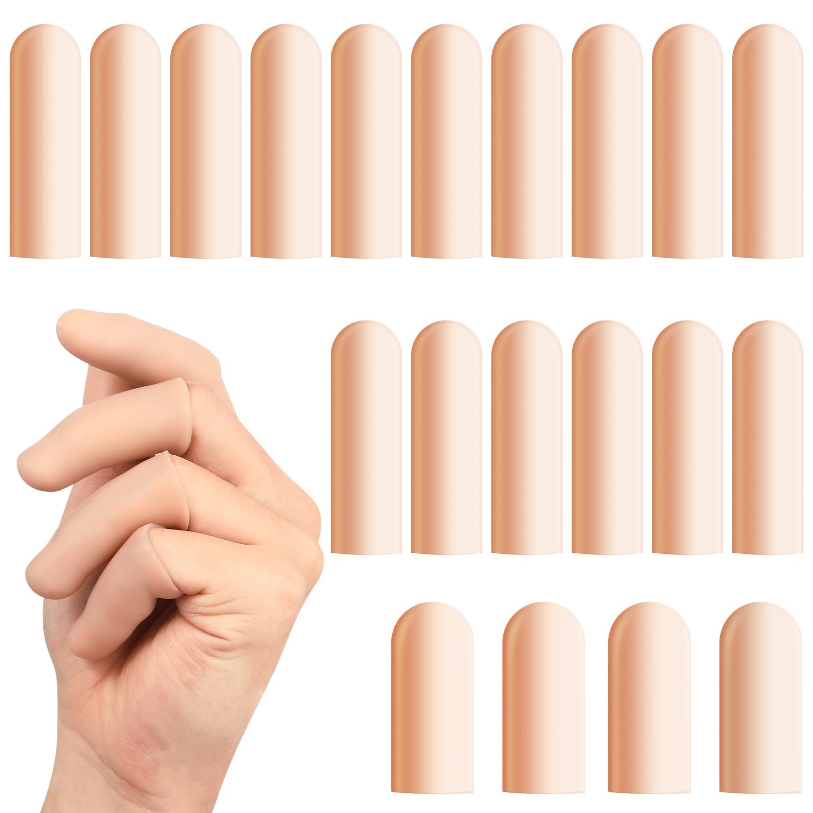 BMKYUET 20 Pcs Gel Finger Cots, Reusable Silicone Thumb & Medium