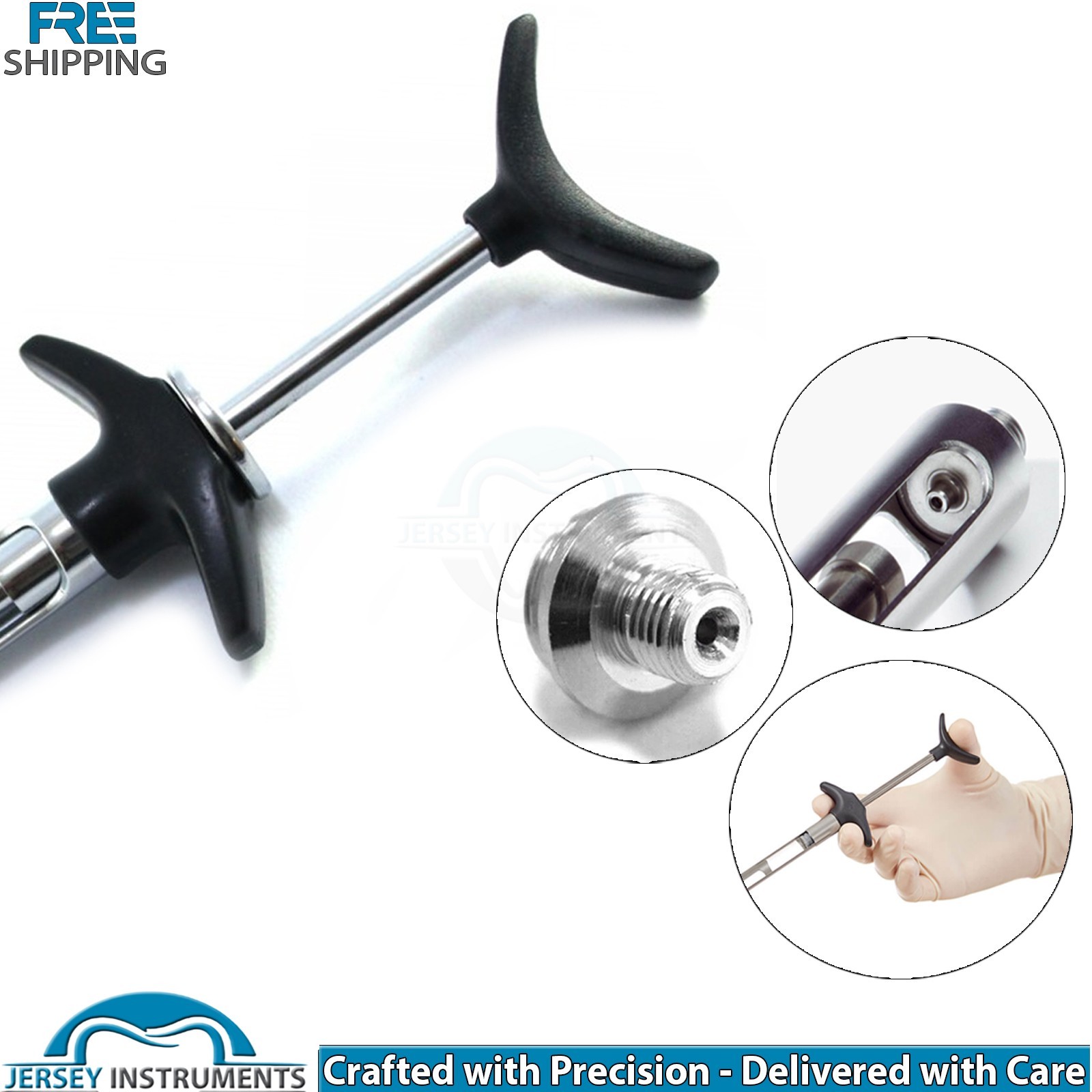 Dental Cartridge Syringe T Handle Type 2.2ml Black Anesthesia Injection Tool New