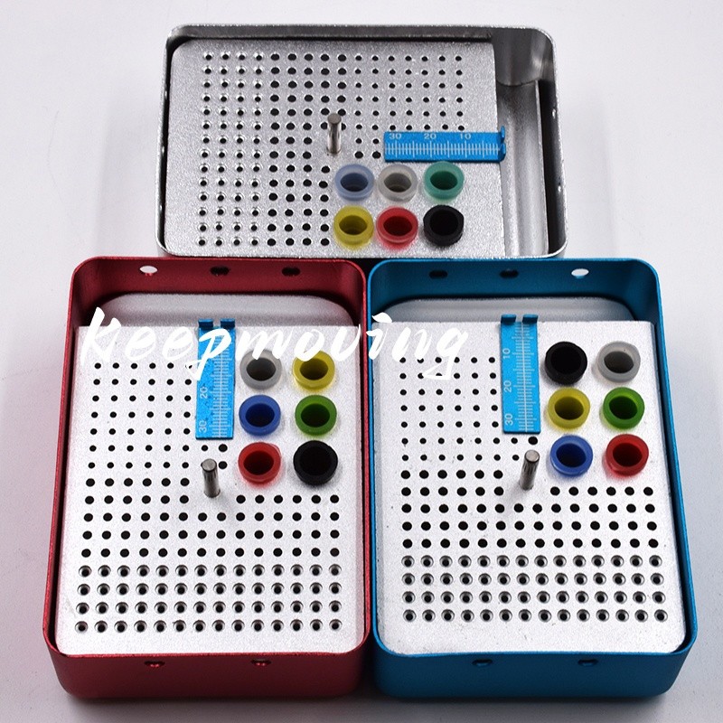 180 Holes Dental Endo Box FG Files Bur Holder Autoclave Organizer Box Ruler
