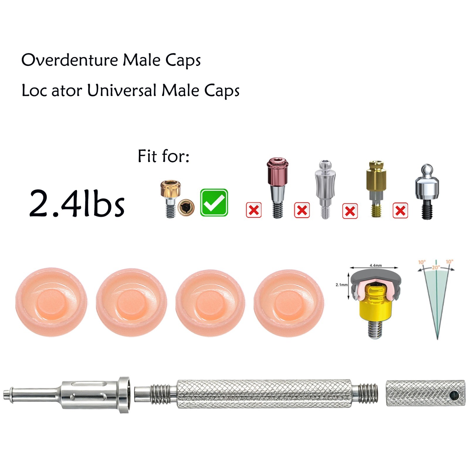 US Implant Universal 2.4lbs Retention Cap Insertion Extraction Remove Core Tool
