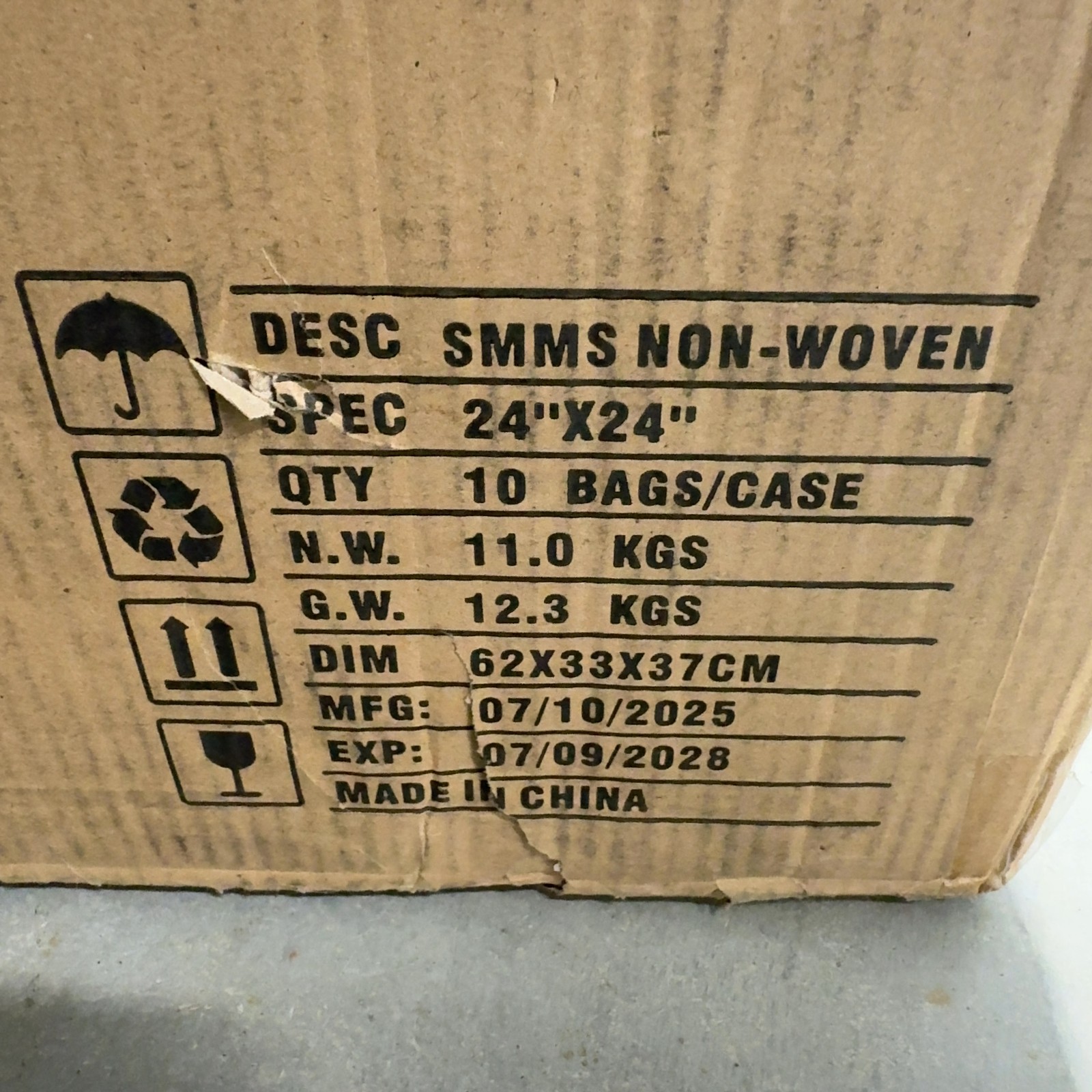 JMU 500pcs Autoclave Sterilization Wrap 24×24 SMMS EO Steam 60g Non-Woven