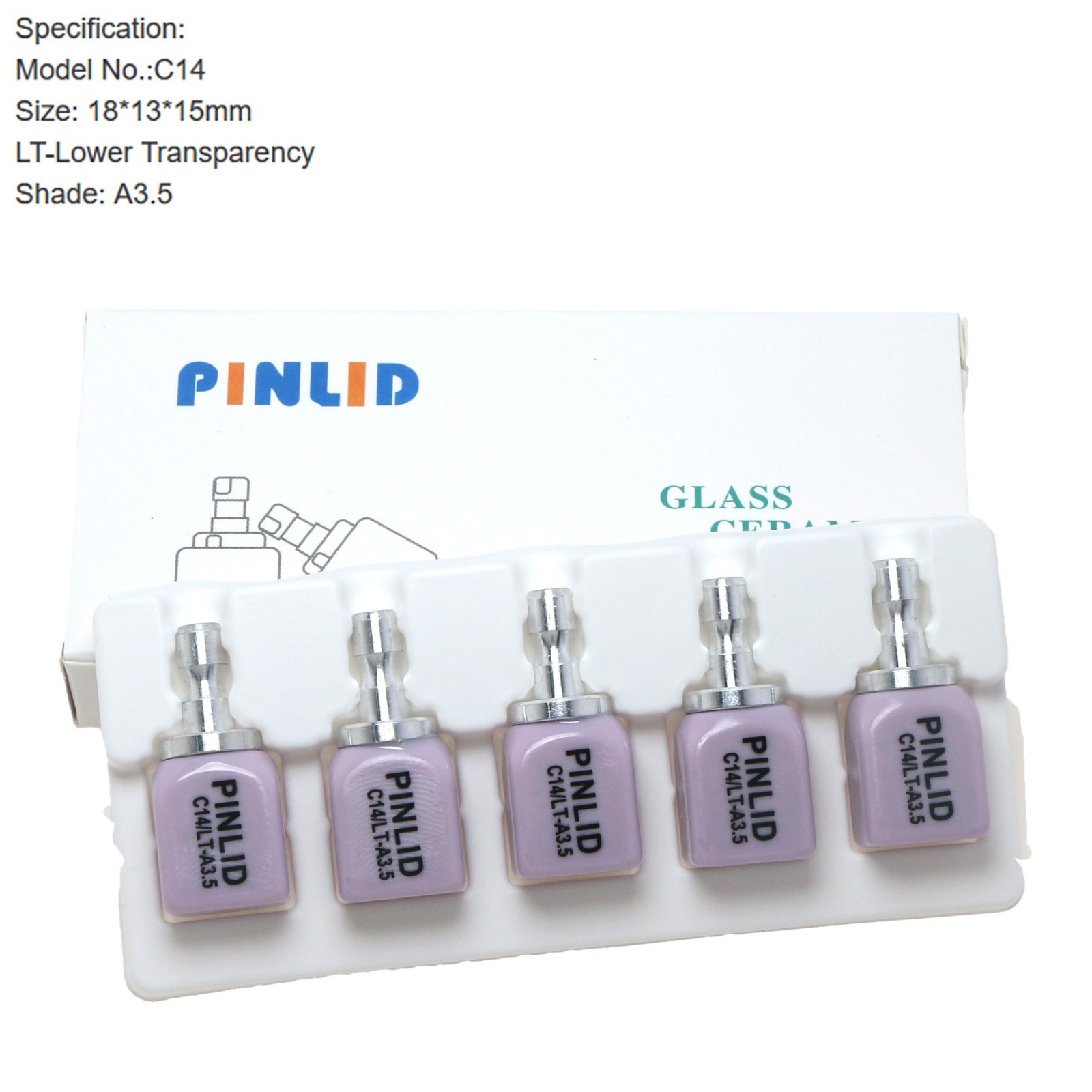 C14 Glass Ceramic Blocks Dental LT Lithium Disilicate E.Max CAD/CAM Cerec Blocks