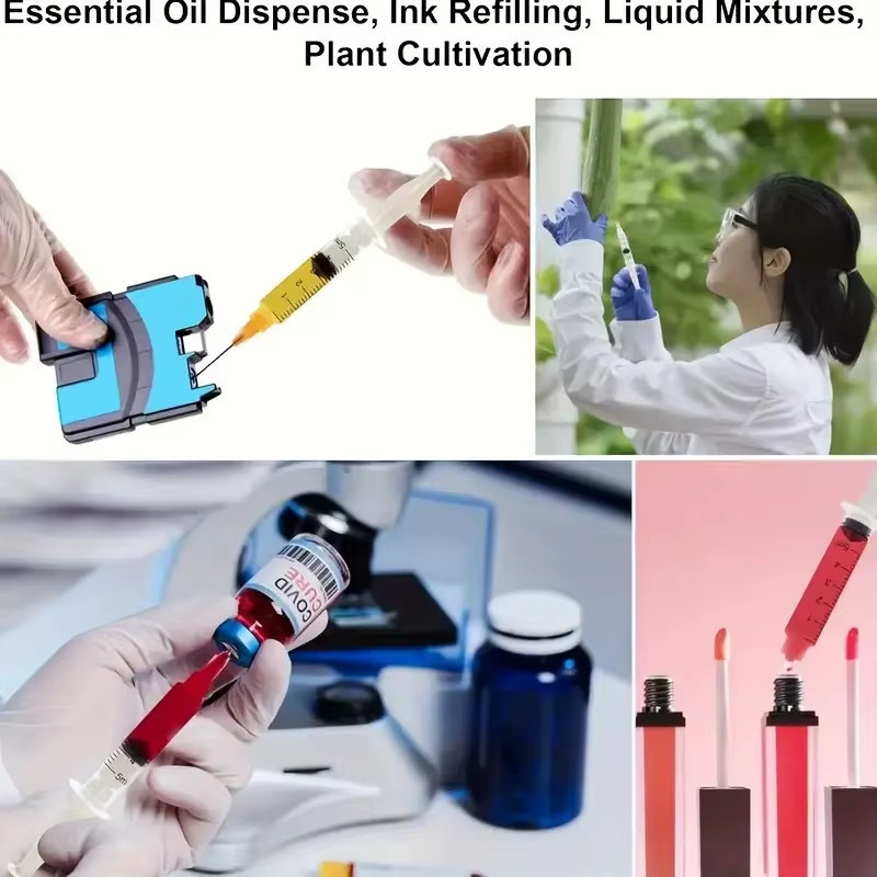 14Pcs Syringe Set with Blunt Needles, Various Size:1Ml, 3Ml, 5Ml, 10Ml, 20Ml, 60