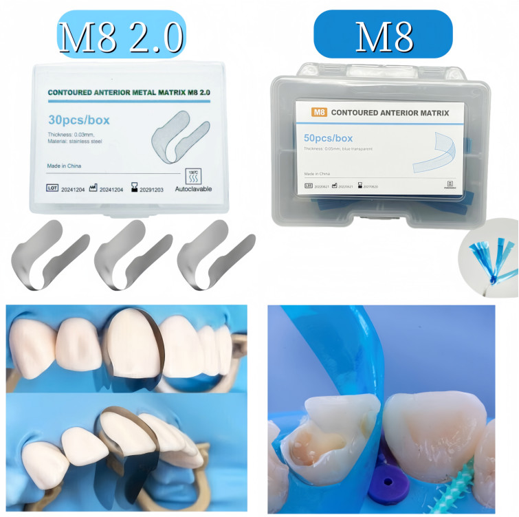 Dental Anterior Twin Matrices Cervical Matrix Blue Strip M8 Restoration Matrices