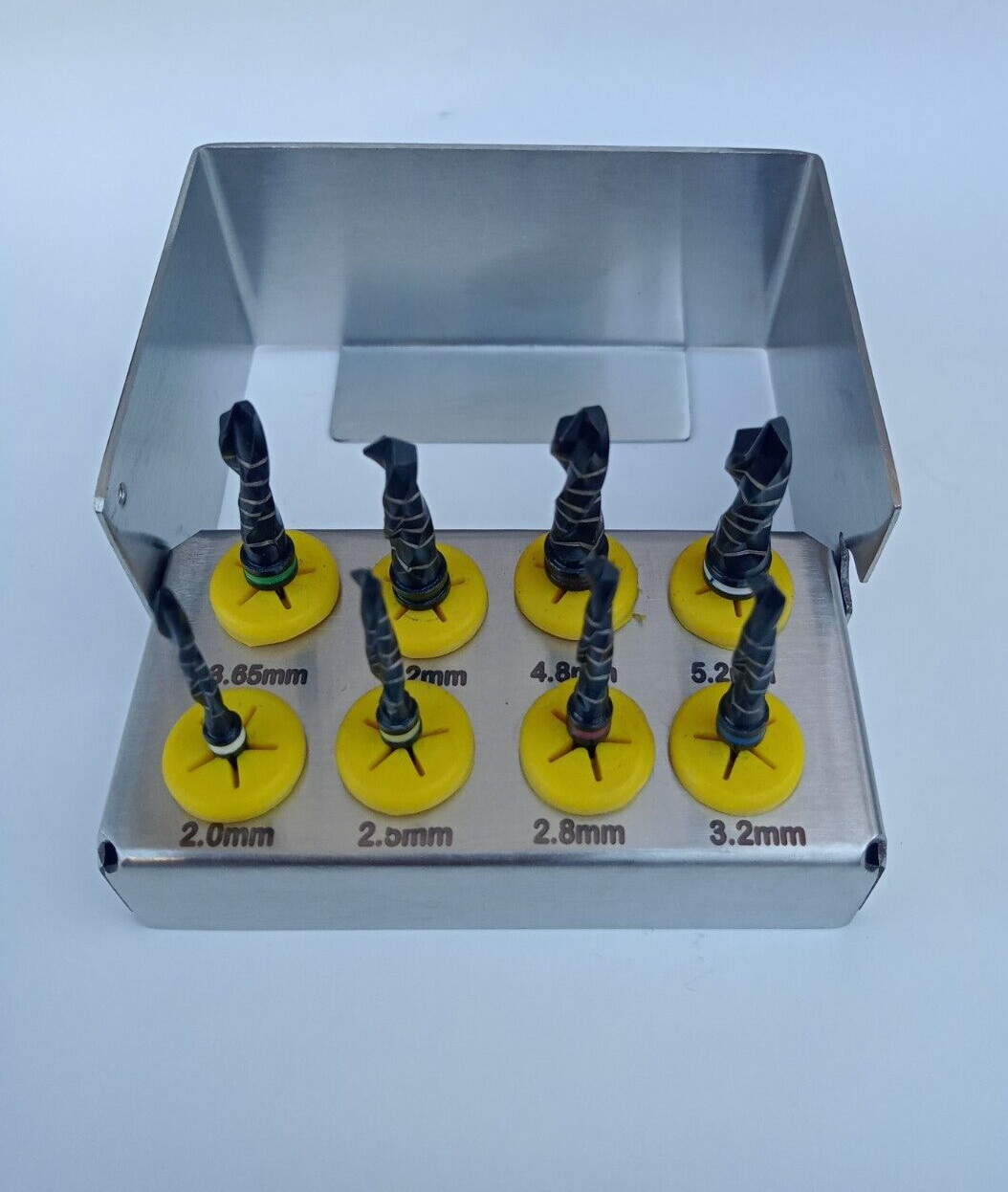 Dental Implant Drills Kit 8 Pcs Set Titanium Coated Black Surgical Tools NEW CE