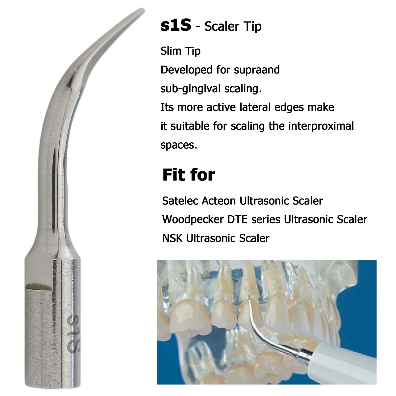 Dental ACTEON NEWTRON P5 XS Ultrasonic Scaler Handpiece Satelec Piezo Tips H3 1S