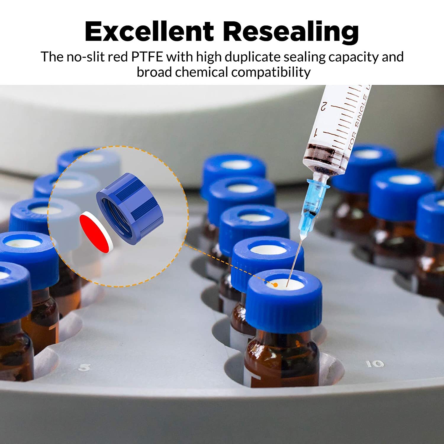 100PCS 2ml HPLC Autosampler Clear/Amber Vials 9-425 Screw Cap Vial Inserts 250uL