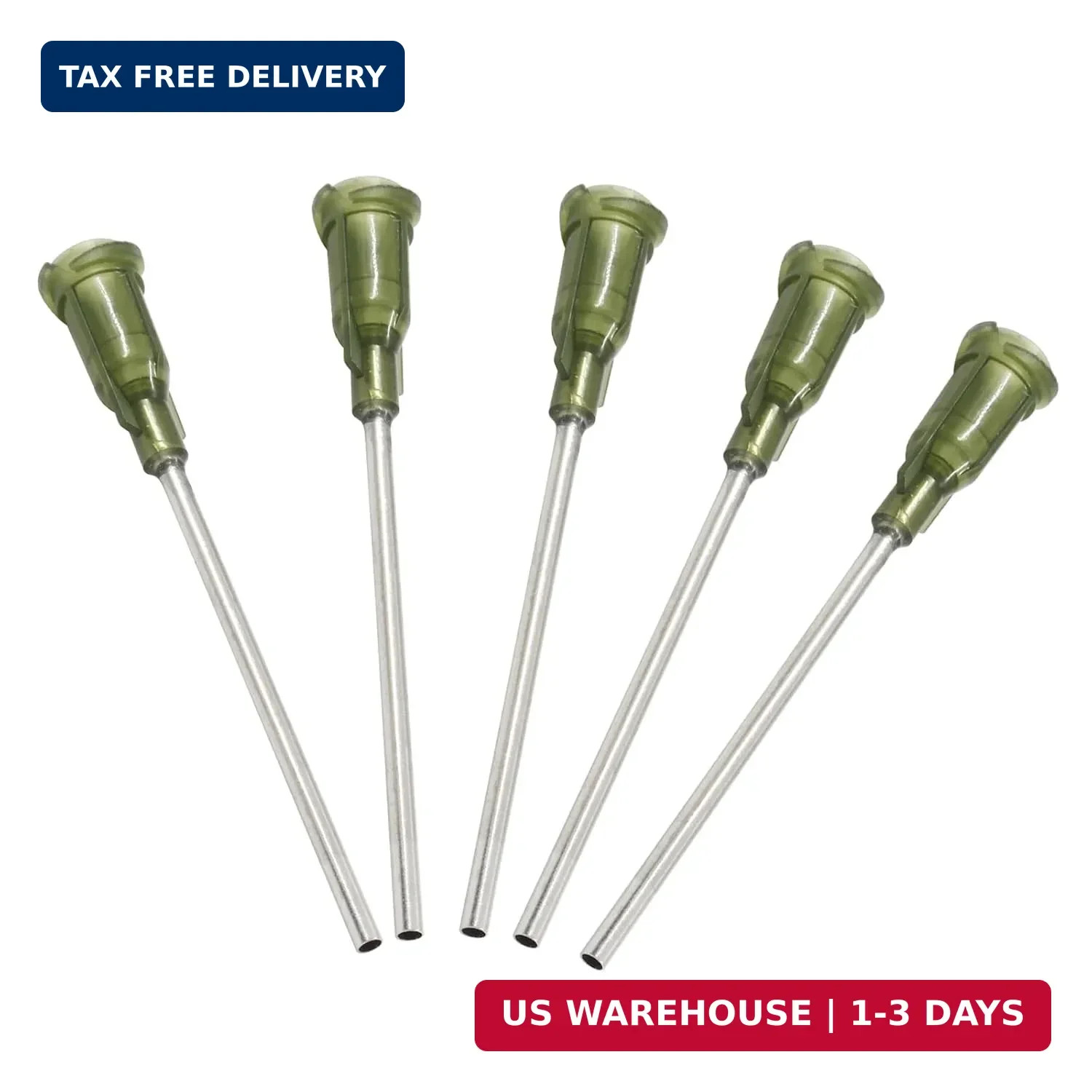 20 Pack Blunt Tip Dispensing Needle with Luer Lock 1.5 Inch 14 Ga (Olive)