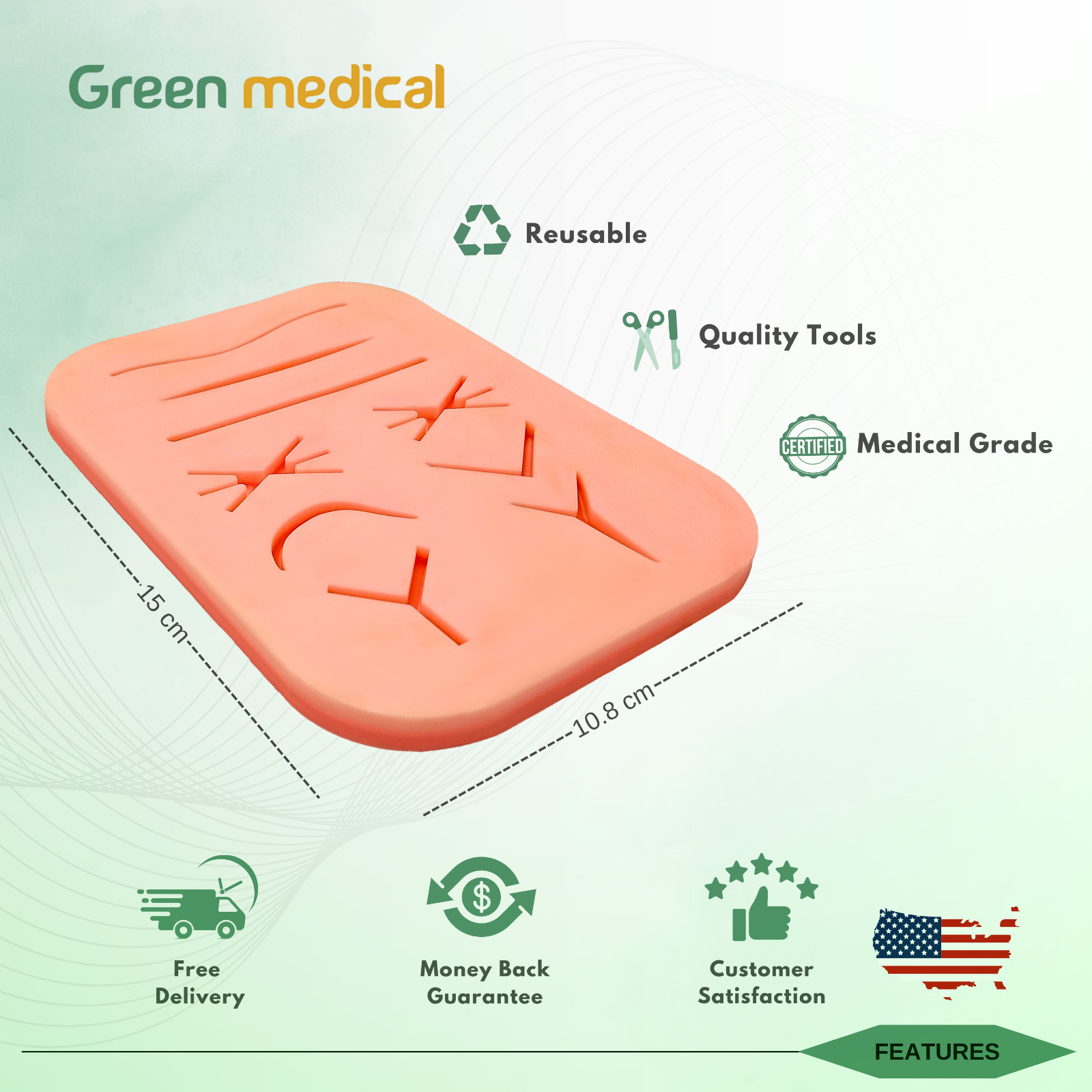 Mini Y Traumatic Silicon Suture Practice Pad G15 For The Medical Students