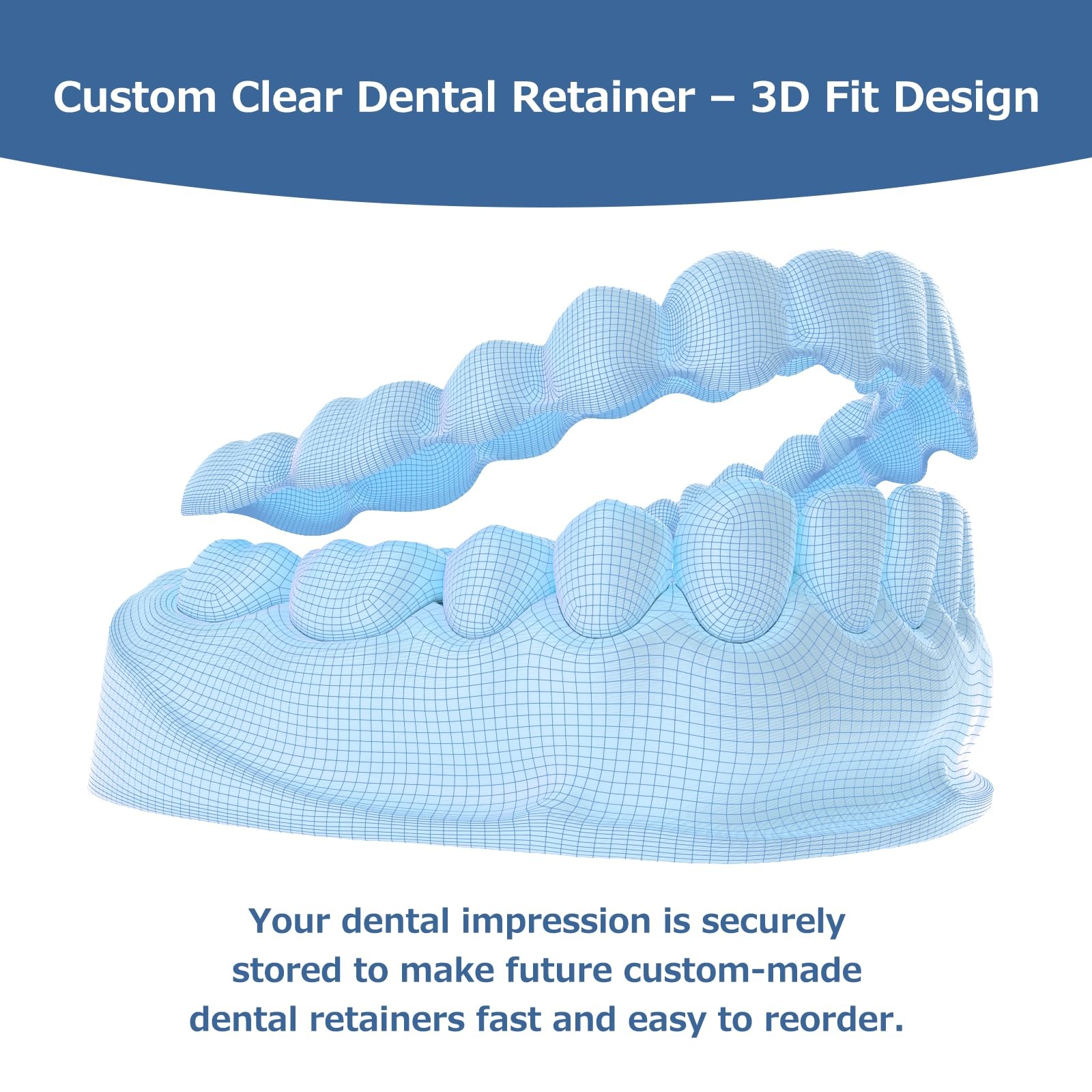 Custom Clear Retainers for Teeth, Upper & Lower Set – 1 Set,