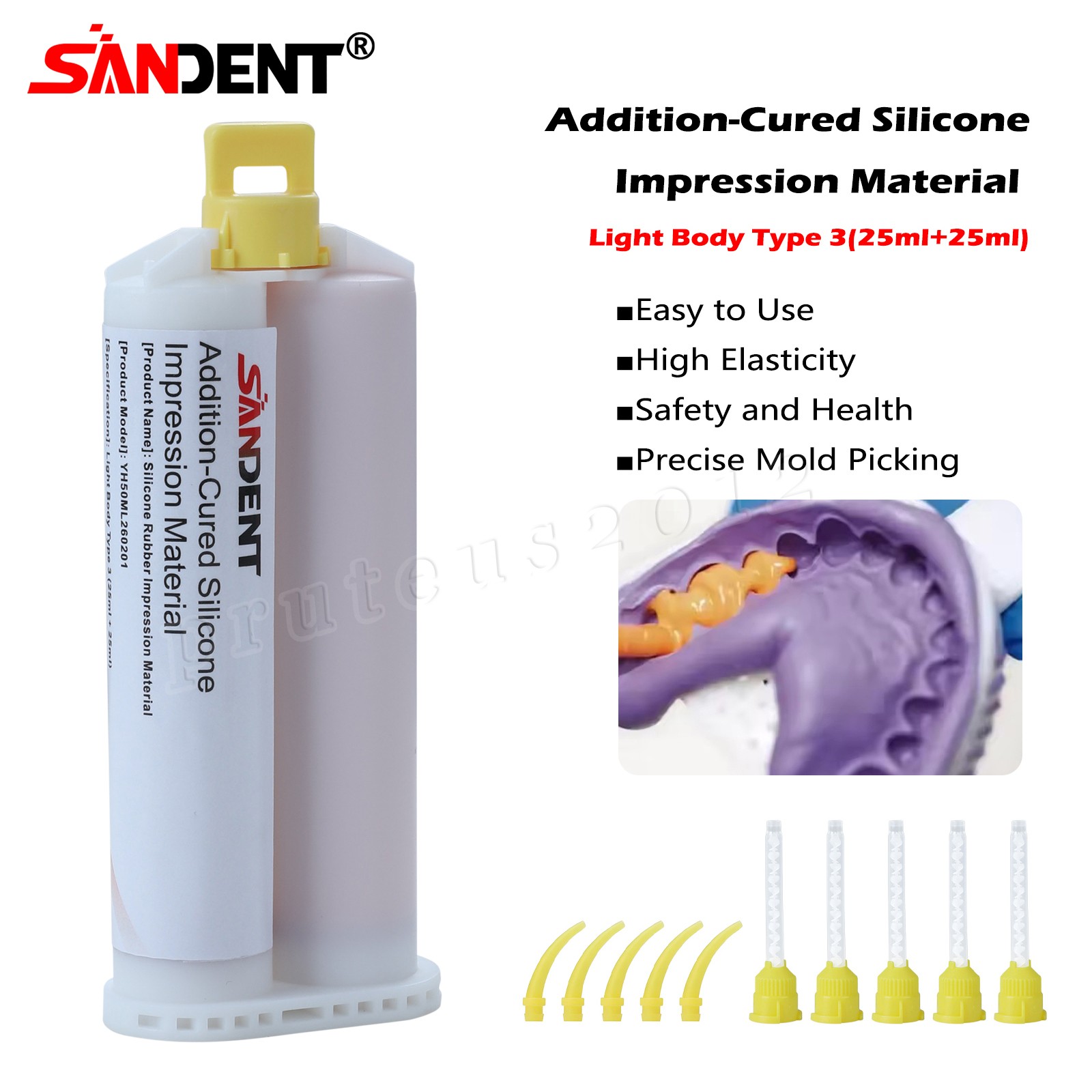 Dental LIGHT BODY FAST SET VPS PVS Impression Material 50ML Cartridges