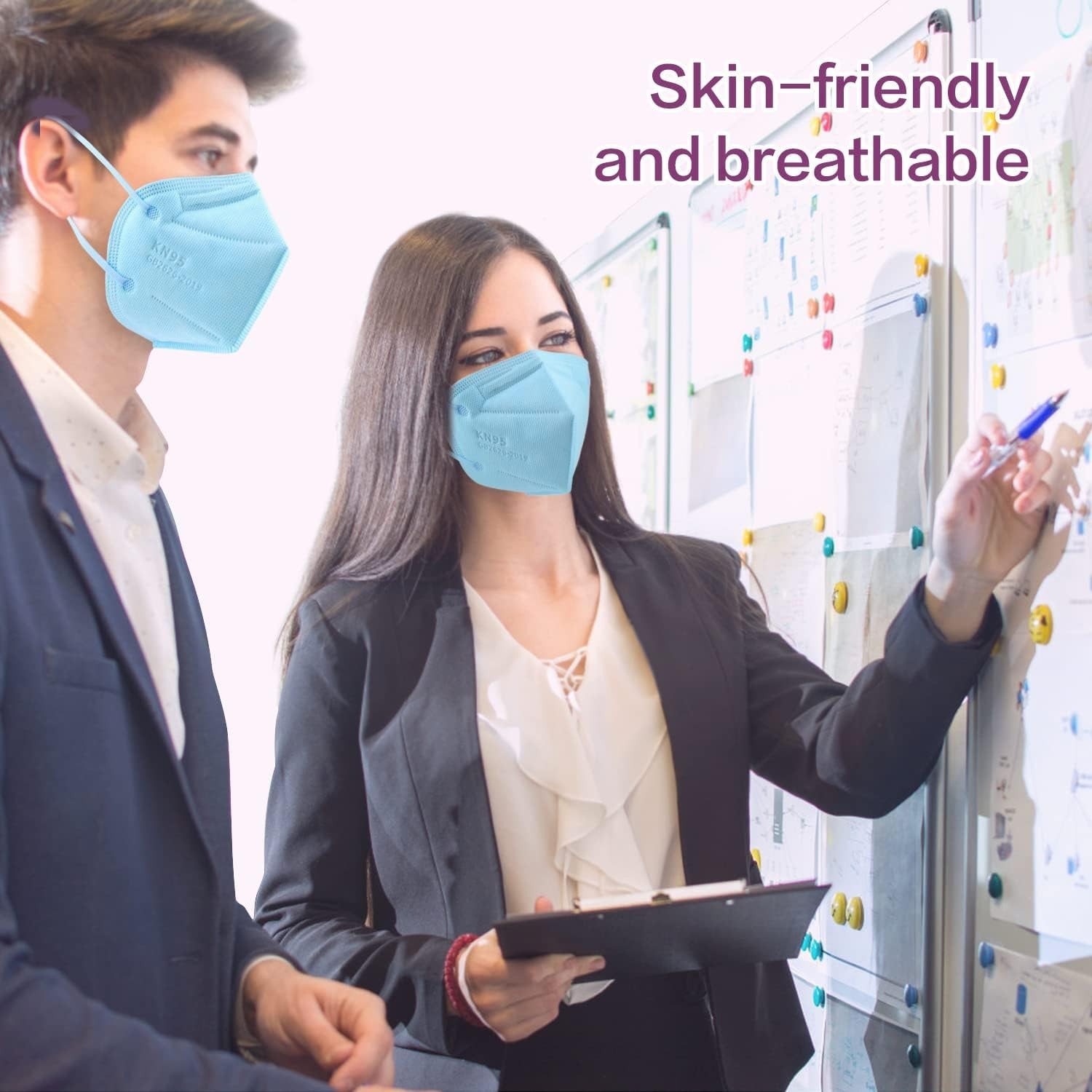 KN95 Protective Masks, 50-Pack, Hook and Loop Closure