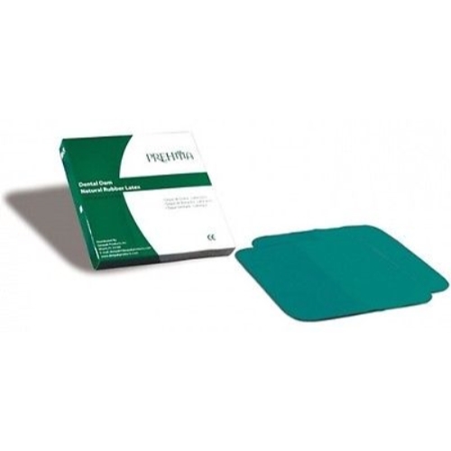 DEEPAK PREHMA LATEX RUBBER DAM 5″ X 5″ THIN GAUGE GREEN MINT 36/BX