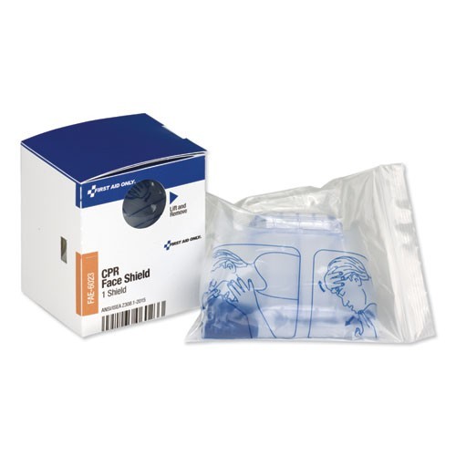 First Aid Only CPR Face Shield and Breathing Barrier, Plastic, One Size Fit Most