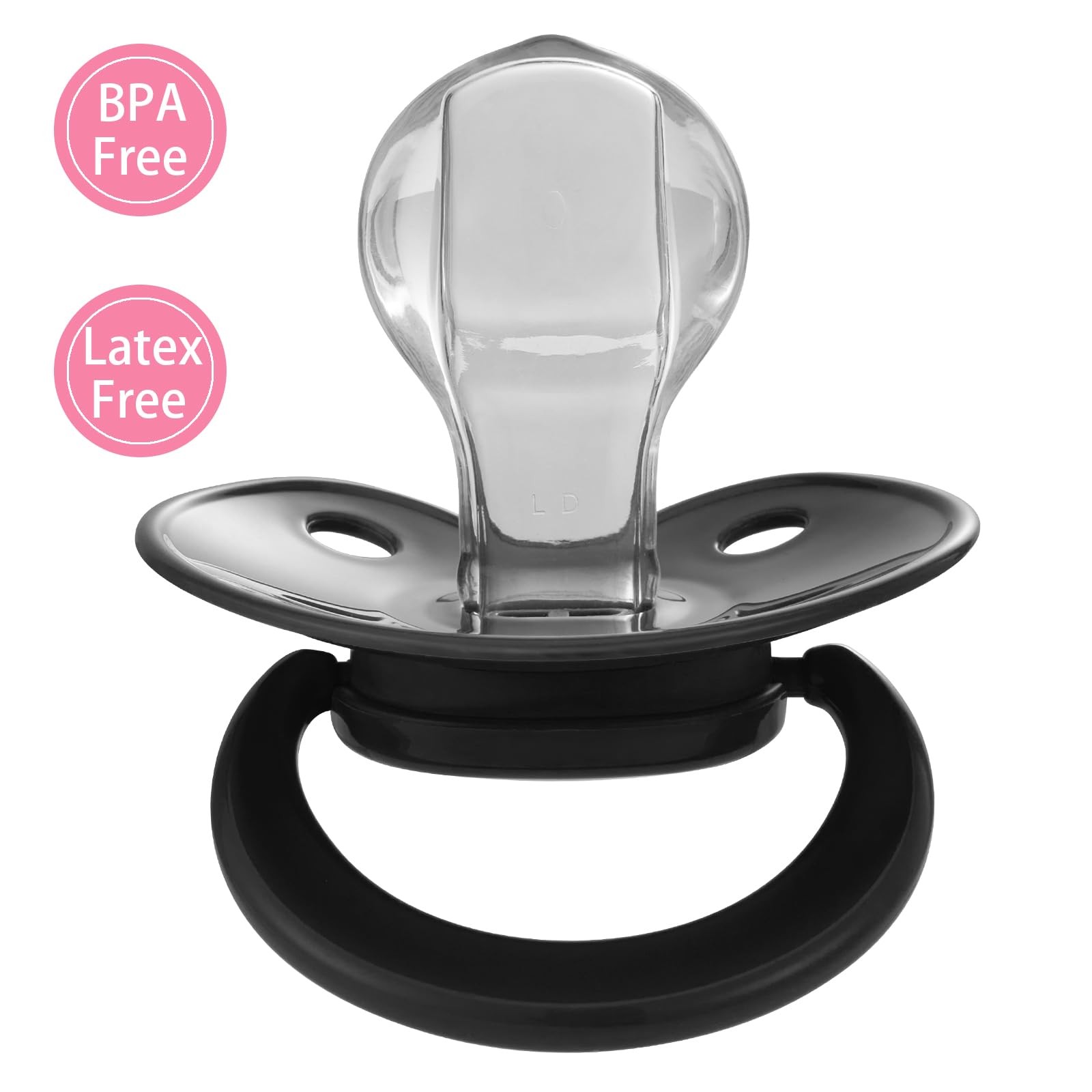 Somniumnight Adult Sized Pacifier Bigshield : Replacement Silicone Paci Black