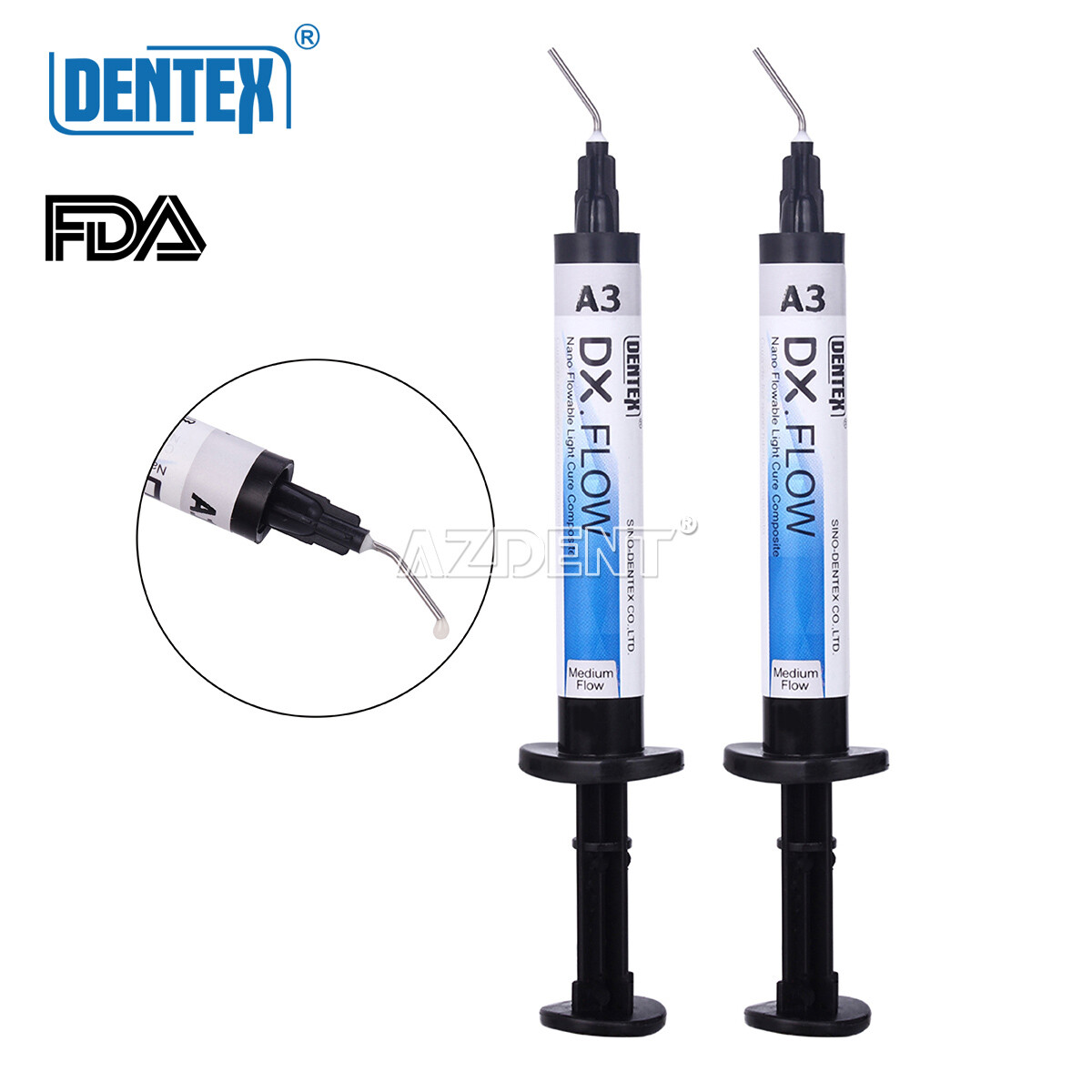 5X Resina compuesta fotopolimerizable dental fluida Medium Flow A3 3g/Jeringa