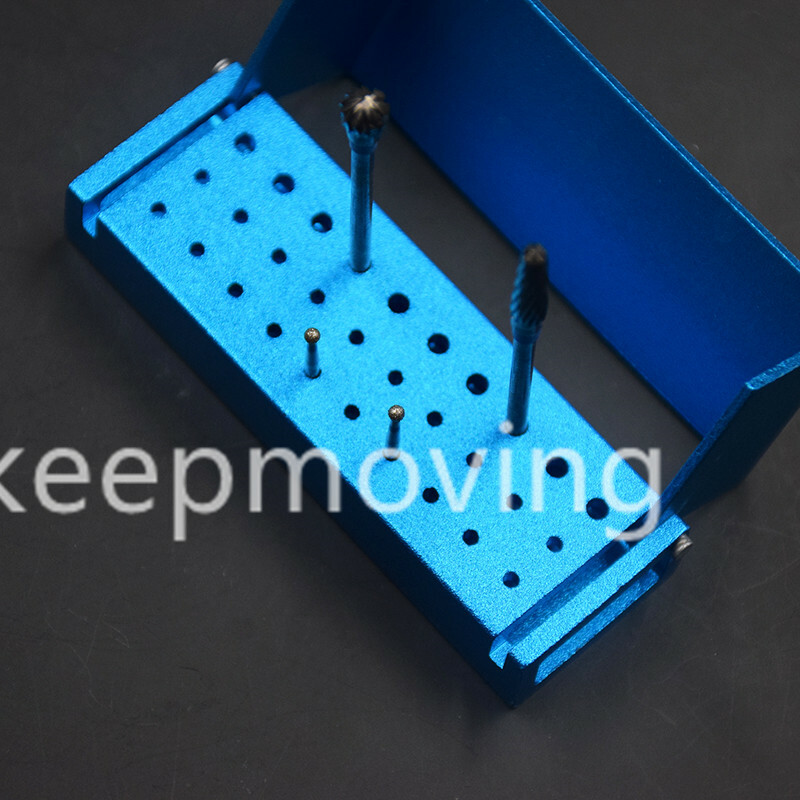 30 Dental Bur Burs Holder Block Disinfection Box Autoclave 20+10 Holes Aluminum