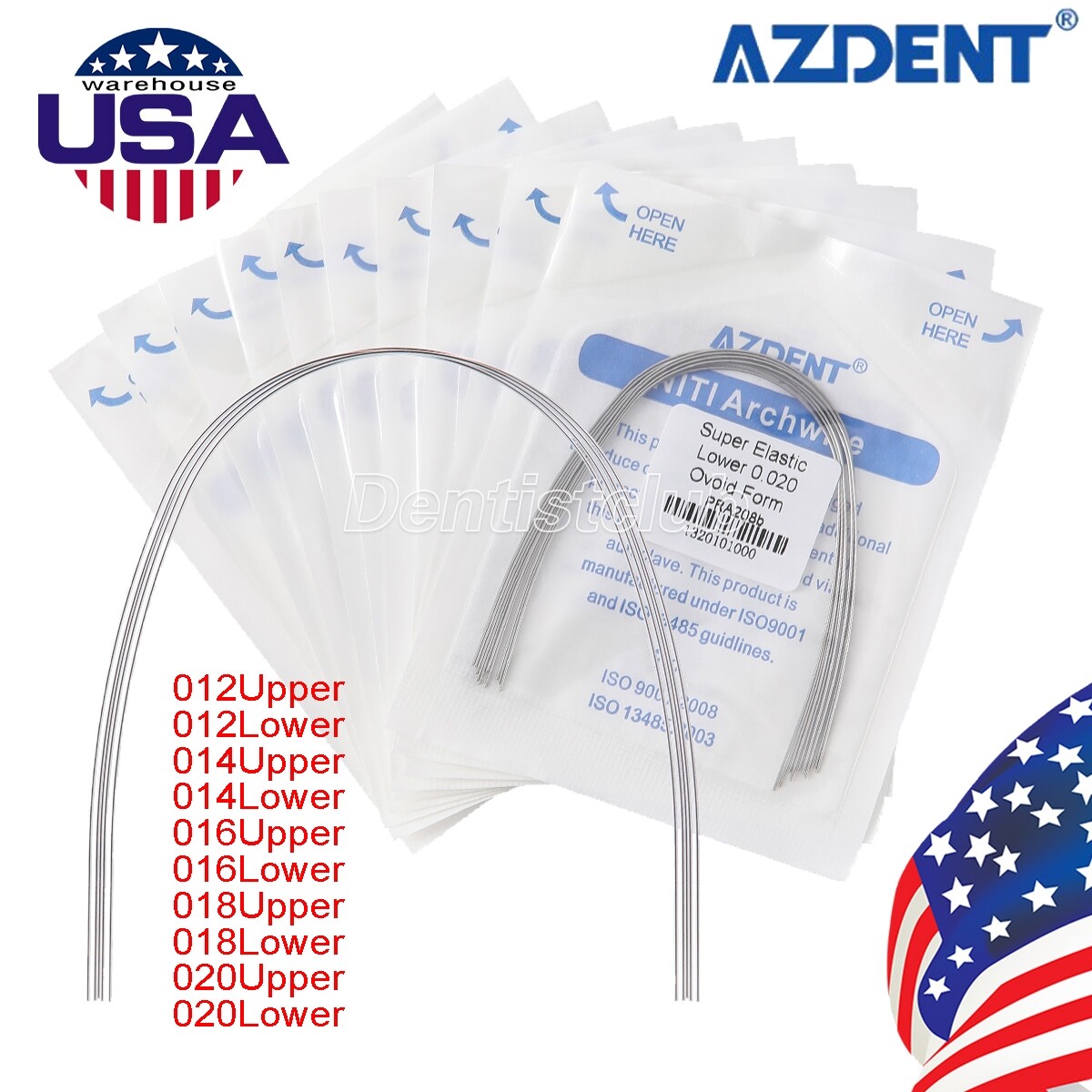 AZDENT Dental Orthodontic Niti Arch Wires Round/ Rectangular Ovoid/Nature Form