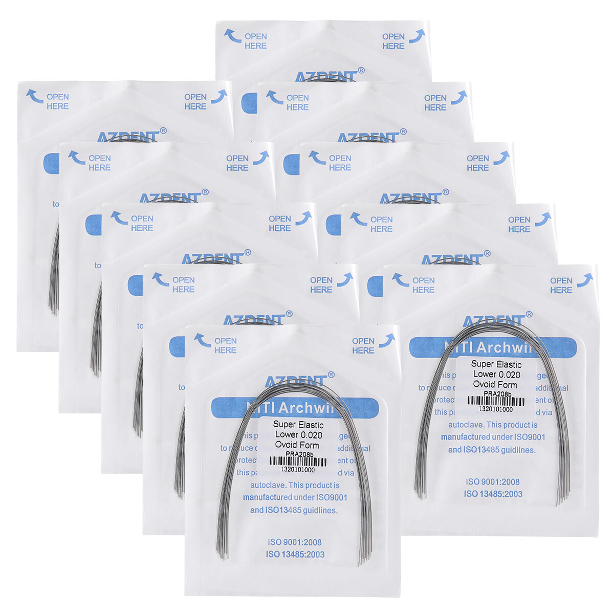 AZDENT Dental Orthodontic Brackets Braces/Super Elastic Niti Ovoid Arch Wires