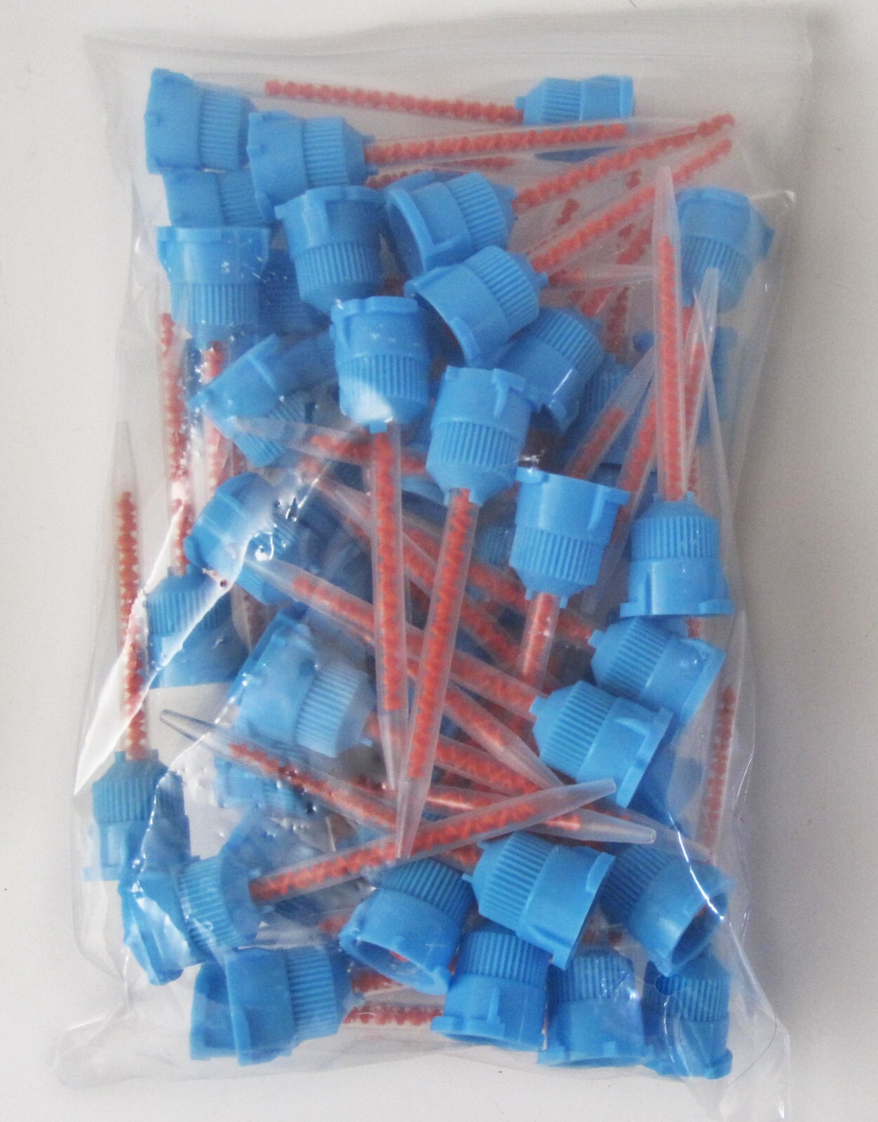 50 pcs Dental Crown & Bridge HP Blue Mixing Tips with Orange Inside blue/orange