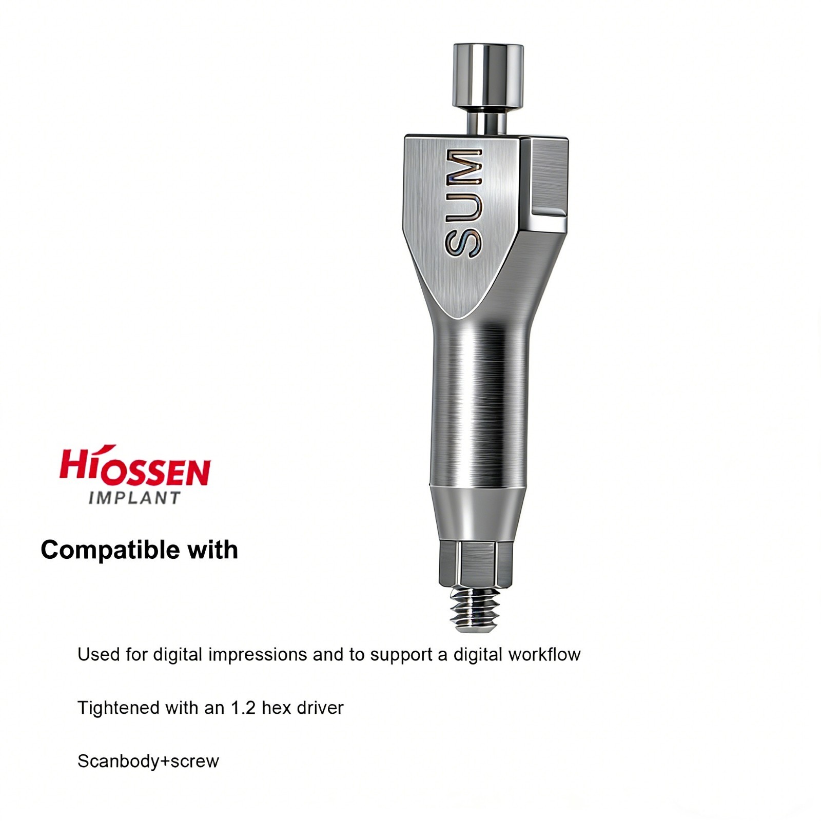 Hiossen ET Ø3.2/Ø3.5 Mini Scan body 2.1mm Hex Scan Abutment W/Screw CAD/CAM Lab
