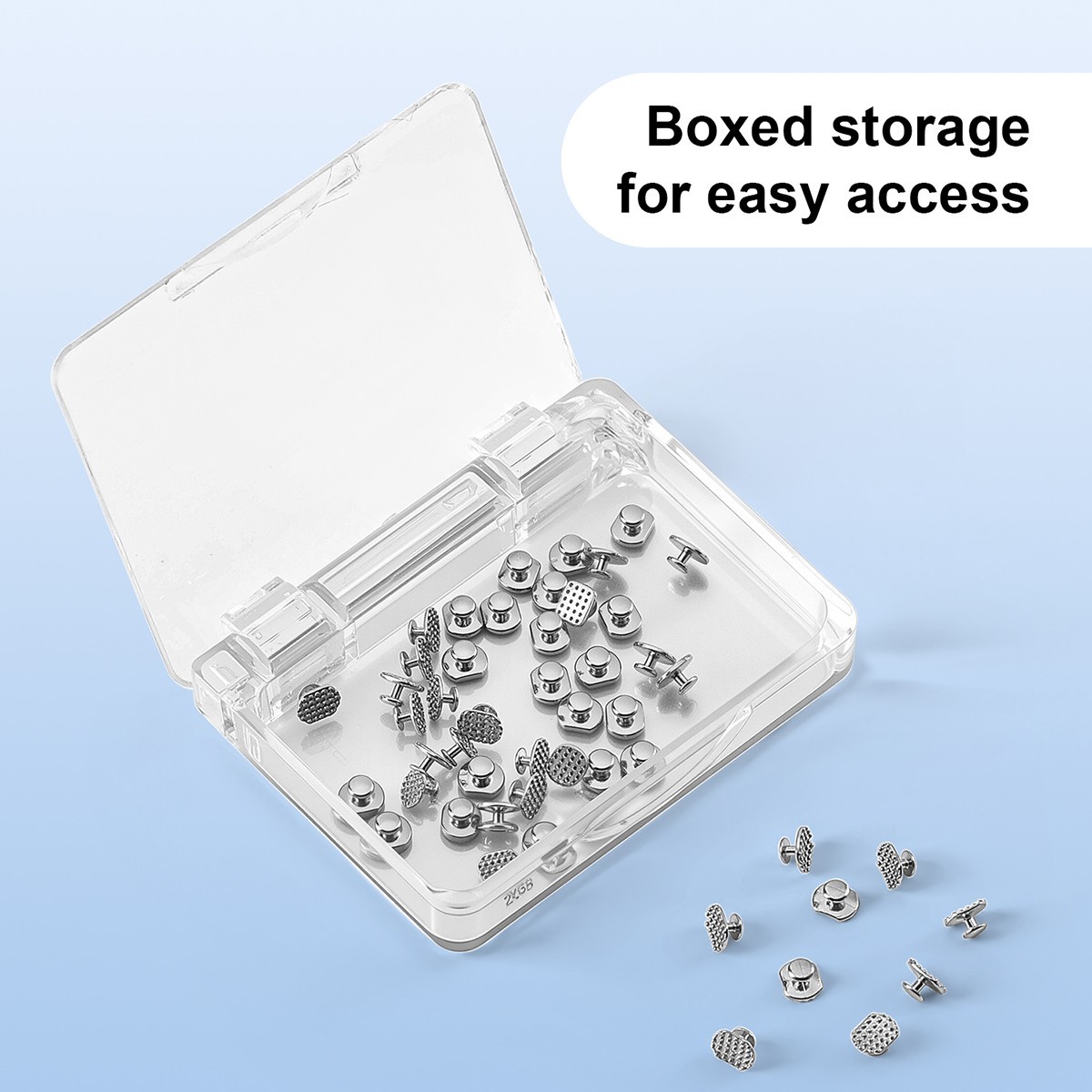 50pcs/Box Dental Ortho Lingual Buttons Bondable Round/Rectangular Mesh Base/MIM