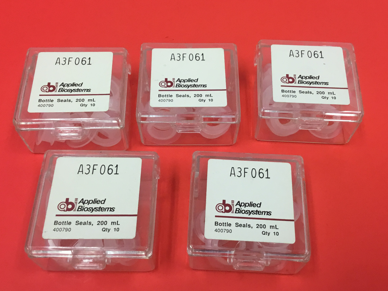 Applied Biosystems – P/N: A3F061 – Bottle Seals, 200 mL – Qty (50) – NEW