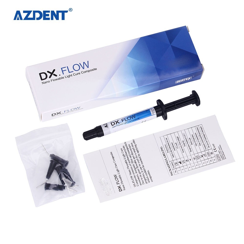 DENTEX Dental Flowable Light Cure Composite Resin Medium Flow A2 Shade