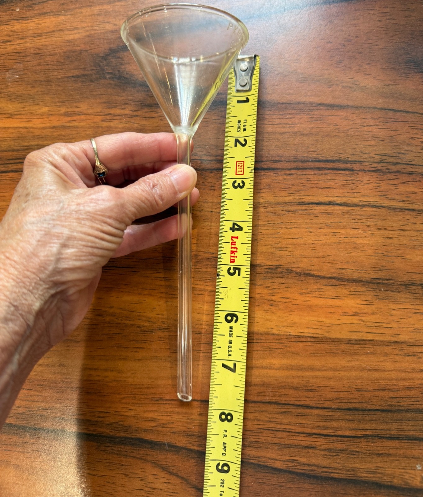 Corning PYREX Glass 60° Angle Long Stem Filling Funnel