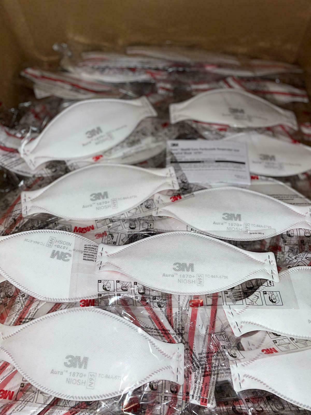 20/Pk 3M™ Aura 1870+ N95 Particulate Respirator Disposable Protective Mask NIOSH