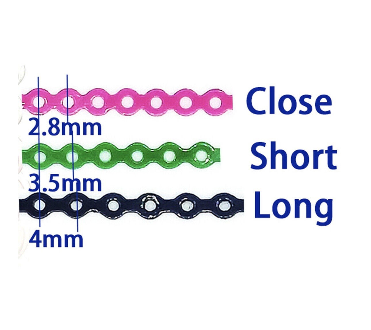 Dental Power Chains Ortho Elastic Ultra Spool Closed/Short/Long For Wire Braces