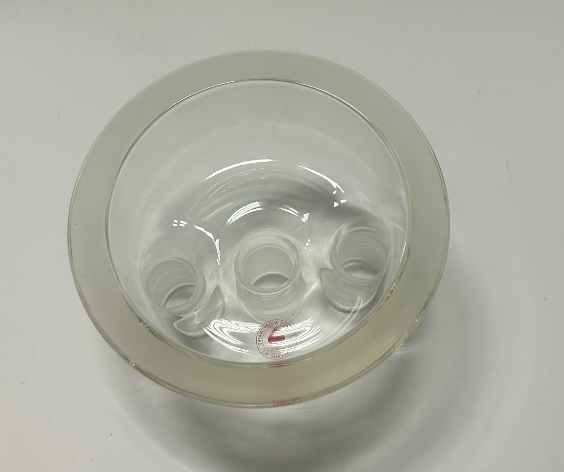 ACE Glass 500 mL REACTION FLASK HEAD 4″ Model 6486-10 THREE NECK CENTER