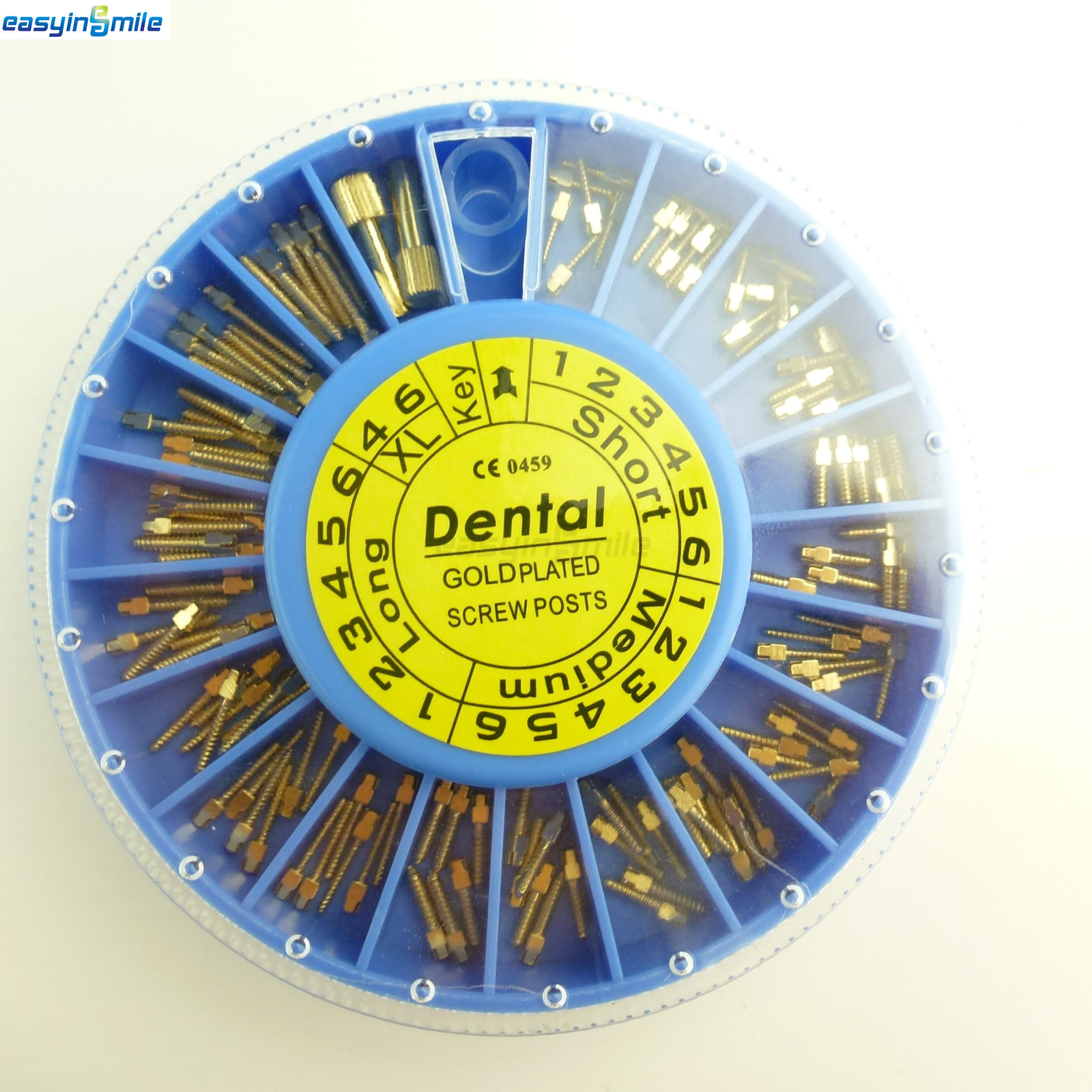 240pcs Dental Screw Post Gold Plated Completed Kit S -XL Size Refill Easyinsmile