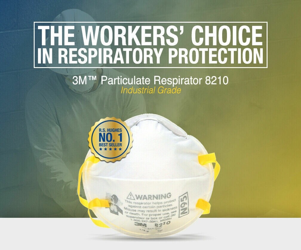 3M 8210 N95 Disposable Particulate Respiratory Protection Mask NIOSH MADE IN USA
