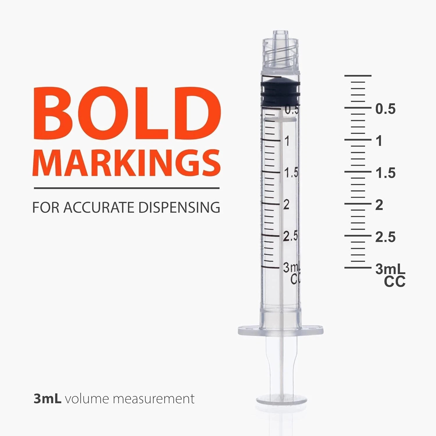 3 ml/cc Luer Lock Syringe (No Needle) 50 count