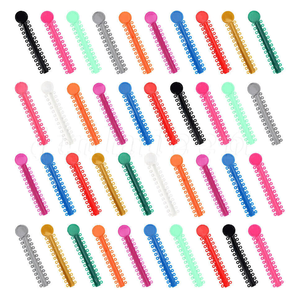 1040pcs Dental Orthodontic Ligature Ties Braces Elastic Rubber Bands 40 Colors