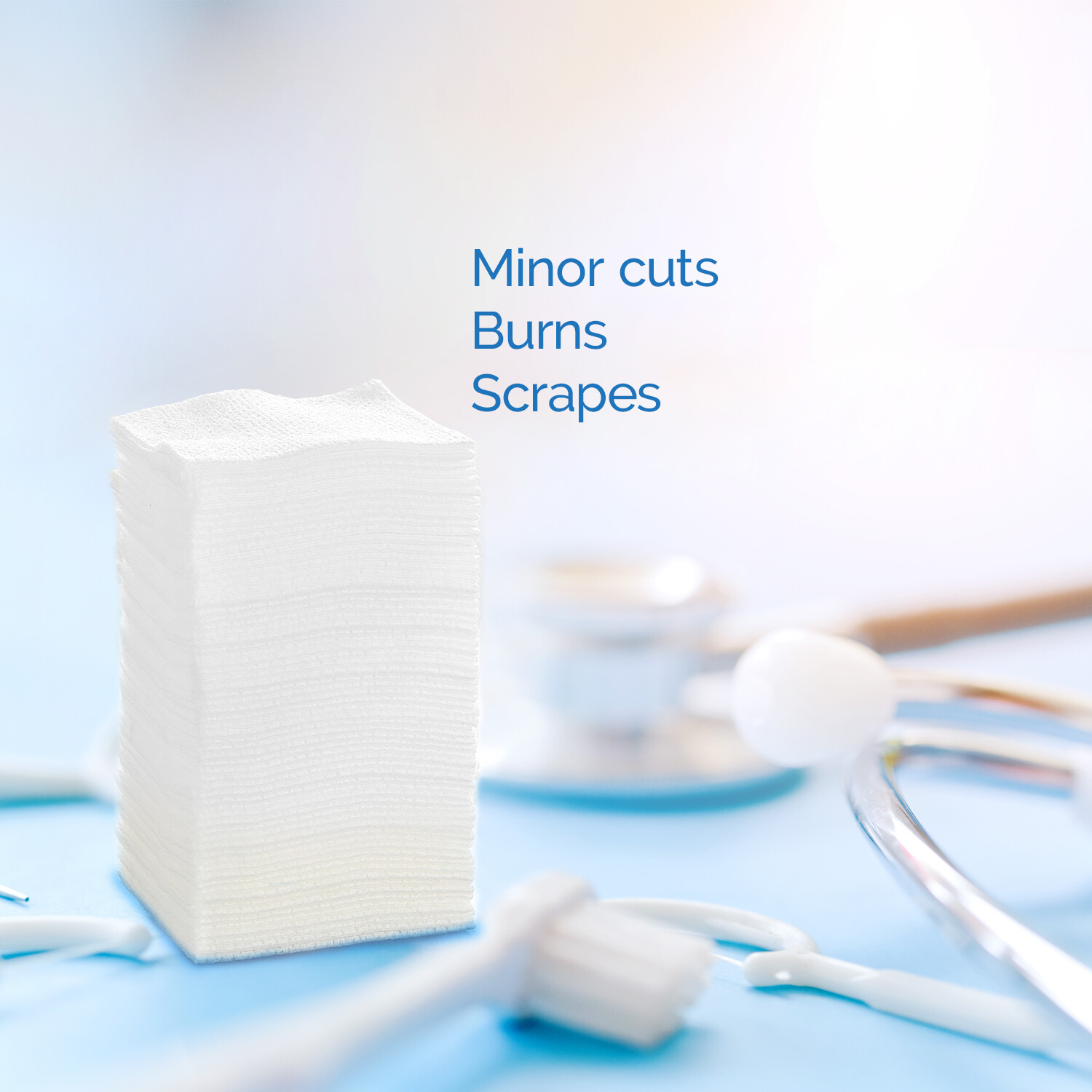 200PCS Non-Woven Sponge 4-Ply Medical Disposable Soft Gauze Pad First Aid