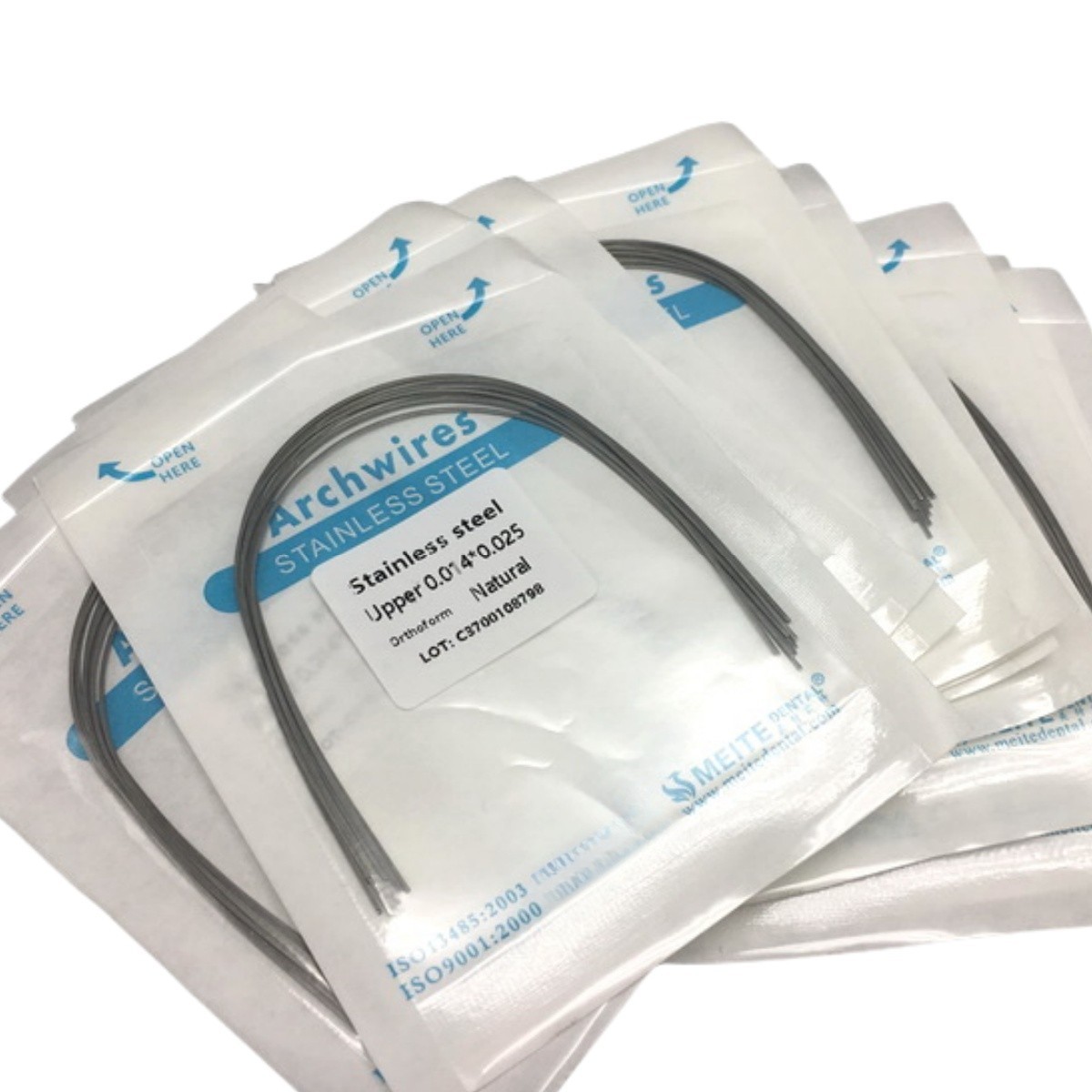 100Pc Dental Ortho S.S Arch Wire Round Rectangular Stainless Steel Wires Natural