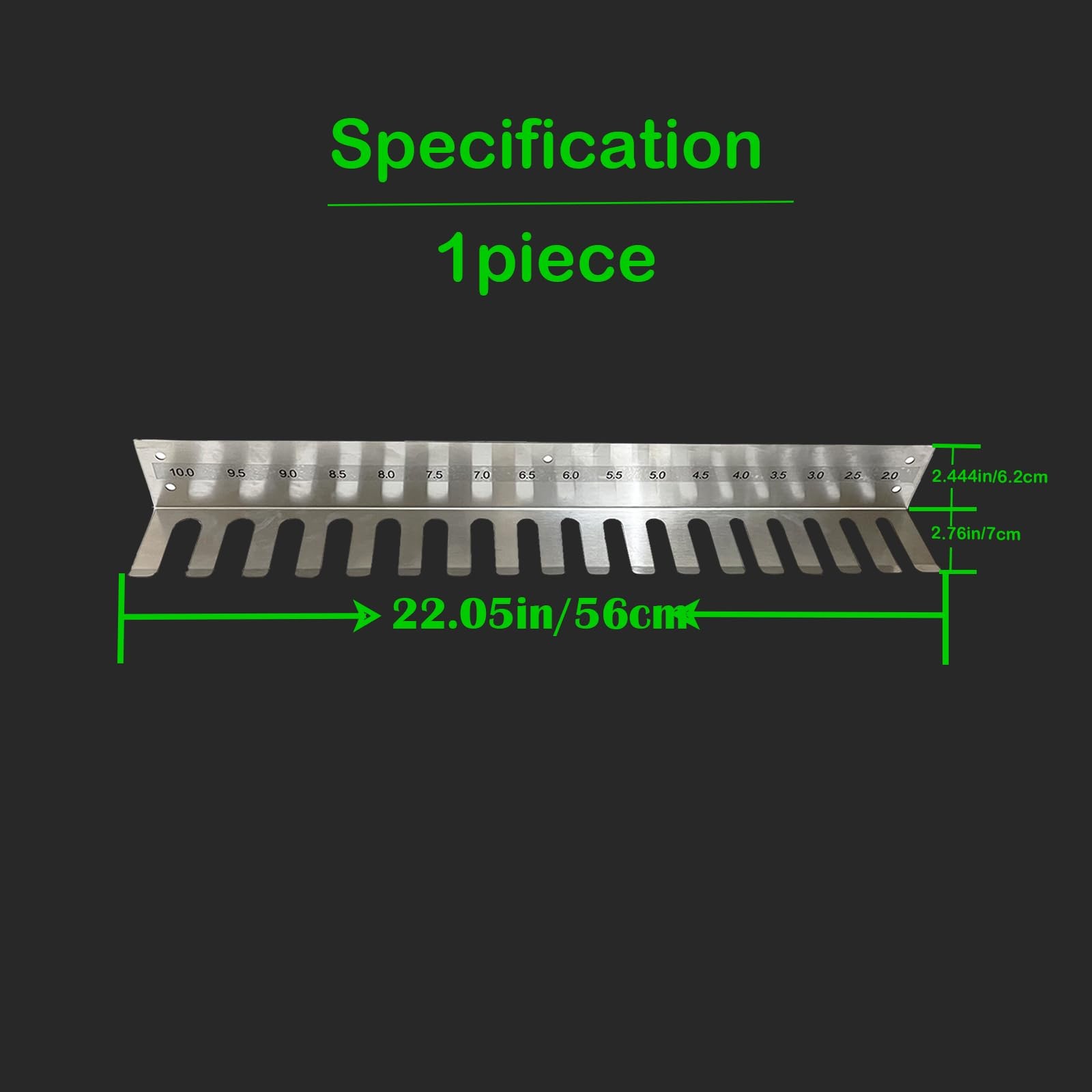 304 Stainless Steel Wall Hanging Frame，Intubation 22.05 Inch(2.0-10), Silver