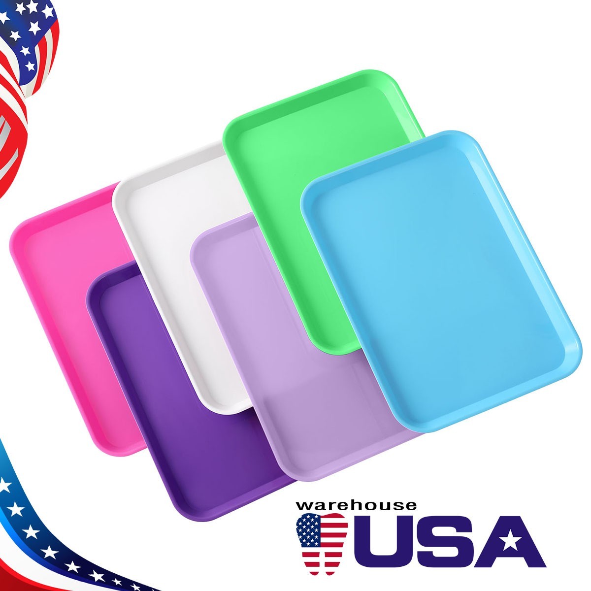 6Colors Dental Flat Set-Up Tray Autoclavable Instrument Procedure Trays