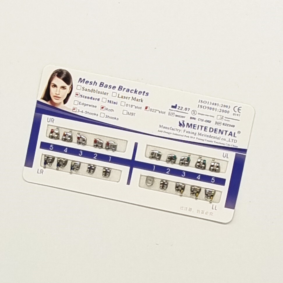 100Pks Dental Orthodontic Bracket Braces Standard Roth .022 Hooks 3-4-5 20pc/Kit
